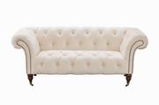 Sofy i kanapy - Dekoria Sofa Chesterfield Glamour Velvet Cream 2os. 187x94x75cm 006-481 - miniaturka - grafika 1