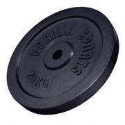 Obciążenia - Obciążenie żeliwne 20kg czarne 30mm Gorilla Sports - miniaturka - grafika 1