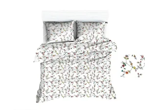 Pościel 160x200 1682E biała kwiatuszki żółte czerwone 1126N - Pościel Pościel 160x200 1682E biała kwiatuszki żółte czerwone 1126N - Pościel - miniaturka - grafika 1