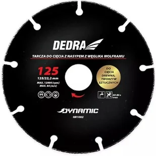 DEDRA tarcza do cięcia drewna tworzyw sztucznych 125mm/22,2 HR1002 HR1002 - Akcesoria do elektronarzędzi - miniaturka - grafika 1