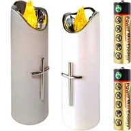 Lampiony i znicze - Duża Świeca Led Na Baterie Wkład Do Zniczy 17Cm Do Znicza Znicz Wkłady - miniaturka - grafika 1