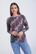 Swetry damskie - Sweter z nadrukiem w zwierzęcy wzór - Greenpoint - miniaturka - grafika 1