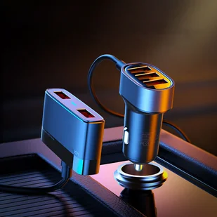 Joyroom szybka ładowarka samochodowa 5x USB 6,2 A z przedłużaczem czarny (JR-CL03) - Ładowarki samochodowe - miniaturka - grafika 10