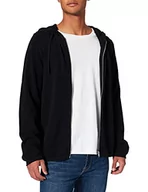 Kurtki męskie - JACK & JONES Męska kurtka z dzianiny, kaptur, zamek błyskawiczny, czarny, XS - miniaturka - grafika 1
