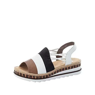 Rieker Sandały damskie V79s1, Beżowy kombi, 36 EU - Sandały damskie - miniaturka - grafika 1