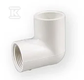 Łączniki, trójniki, kształtki - Nibco Kolano z gwintem nakrętne KW/GW PVC-U 1/2" - miniaturka - grafika 1