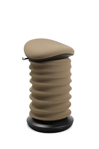 TOPSTAR Sitness 4D AGR, dynamiczny taboret do siedzenia, czarno-brązowy, ergonomiczny taboret biurowy, z regulacją wysokości, wzmacnia plecy, odciąża krążki międzykręgowe