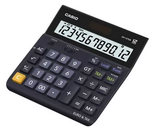 Casio DH-12TER kalkulator biurkowy z 12-cyfrowym wyświetlaczem, Euro-przeliczaniu obliczeń podatkowych i następca na D-20TER, czarny DH-12TER - Kalkulatory - miniaturka - grafika 1