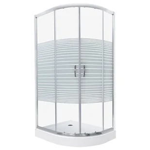 Kabina prysznicowa z brodzikiem asymetryczna 100x80 Madera Kerra lewa - Kabiny prysznicowe - miniaturka - grafika 1