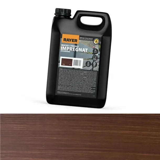 Impregnat do drewna RAYER 5l teak MOCNY i TRWAŁY z WOSKAMI