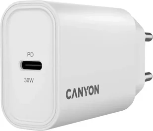 CANYON charger OnCharge 30CL Max Power 30W 1xPD EU White - Ładowarki samochodowe - miniaturka - grafika 1