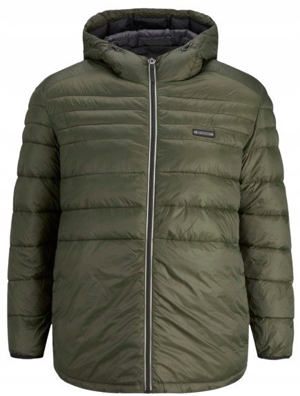 JACK & JONES KURTKA MĘSKA Z KAPTUREM Z PIKOWANIEM KHAKI M 12BB