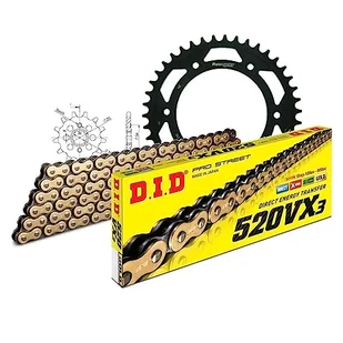 Zestaw łańcuchów DID stal 520VX3 / 104 zapięcie na klips do Honda MTX RW 200 ccm rok prod. 1983-1989 - Części motocyklowe - miniaturka - grafika 1
