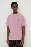Koszulki męskie - Samsoe Samsoe t-shirt bawełniany męski kolor fioletowy gładki - miniaturka - grafika 1