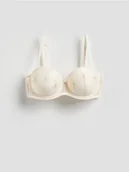 Biustonosze - Reserved - Biustonosz push up z koronką - złamana biel - miniaturka - grafika 1