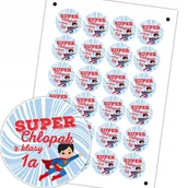 Pasmanteria - NAKLEJKI DZIEŃ CHŁOPAKA 24 szt. SUPER CHŁOPAK 1 Y3 - miniaturka - grafika 1