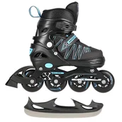 Rolki - Nils Extreme NH11912 A 2w1 BLACK/BLUE ROZM. S(31-34) ŁYŻWOROLKI Z WYM. PŁ. HOKEJOWĄ EXTREME - miniaturka - grafika 1