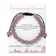 Bransoletki - Bransoletka Regulowana Kwarc Truskawkowy Kamień Naturalny Amulet Miłości - miniaturka - grafika 1