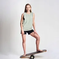 Koszulki i topy damskie - Koszulka bawełniana damska luźna jasna zielona miętowa szałwia Tank Cuna M - miniaturka - grafika 1