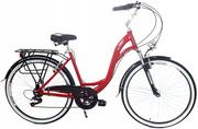 Rowery - Dallas Bike City Alu 28 cali Damski Czerwony z czarnym - miniaturka - grafika 1