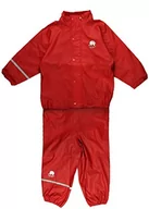Kurtki damskie - Celavi Dziewczęcy dwuczęściowy kombinezon przeciwdeszczowy w wielu kolorach kurtka przeciwdeszczowa, czerwony (red), 140 - miniaturka - grafika 1