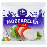 Sery - Carrefour Classic Mozzarella kula 125 g - miniaturka - grafika 1