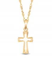 Biżuteria dla dzieci - ZŁOTY KOMPLET CHRZEST KOMUNIA BIERZMOWANIE 585 - miniaturka - grafika 1