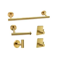 Wieszaki łazienkowe - Zestaw wieszaków na ręczniki - Wieszak na ręczniki - Stal nierdzewna - 5 sztuk - Złoty - miniaturka - grafika 1