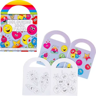 Mała kolorowanka z uśmiechniętymi motywami i naklejkami - Kolorowanki, wyklejanki - miniaturka - grafika 1