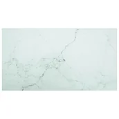 Blaty meblowe i parapety okienne - shumee Blat stołu biały 120x65 cm 8 mm szkło z teksturą marmuru - miniaturka - grafika 1