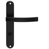 Klamki - Metal-Bud Klamka Astra z szyldem WC czarna 72 mm - miniaturka - grafika 1