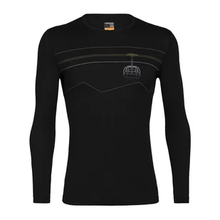 Koszulka Icebreaker Merino 200 Oasis Long Sleeve Crewe 105208001BLK - czarne - Koszulki męskie - miniaturka - grafika 1