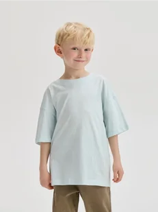 Reserved - Bawełniany t-shirt oversize - jasnozielony - Koszulki dla chłopców - miniaturka - grafika 1