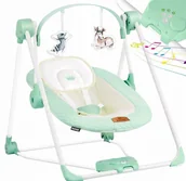Leżaczki i huśtawki - Leżaczek Bujaczek Huśtawka Elektryczna Dla Niemowląt 5 Melodii Składana - miniaturka - grafika 1