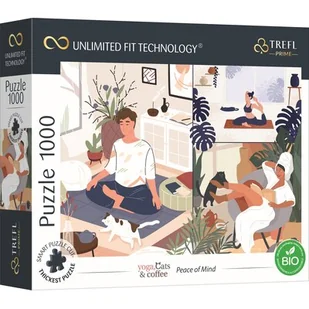 Trefl Prime - Puzzle UFT Yoga, Cats & Coffee: Peace of Mind - 1000 Elementów, Najgrubsza Tektura, BIO, EKO, Joga, Koty, Kawa, Relaks, Odpoczynek, Kreatywna Rozrywka dla Dorosłych i Dzieci od 12 Lat 10695 - Puzzle - miniaturka - grafika 1