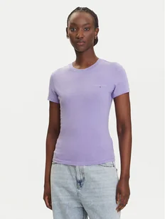 Tommy Jeans T-Shirt Linear DW0DW21164 Fioletowy Slim Fit - Koszulki i topy damskie - miniaturka - grafika 1