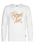 Bluzy męskie - Petrol Industries Men Sweater Round Neck Print Bluza męska, Dusty White, XL - miniaturka - grafika 1