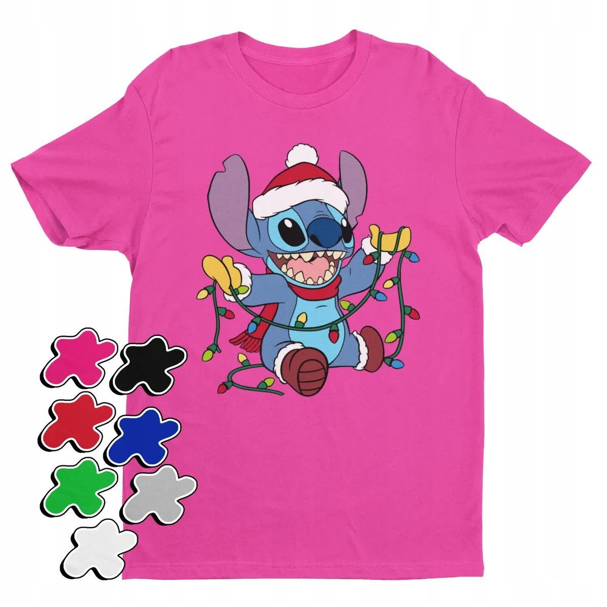 Koszulka T-Shirt Dziecięca Z Nadrukiem Stitch Święta Prezent -L 146-152