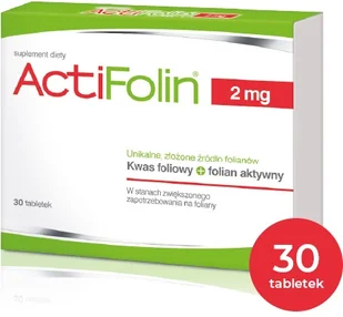 Polski Lek ActiFolin 2 mg, 30 tabletek, 3550861 - Witaminy i minerały - miniaturka - grafika 1