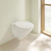 Miski WC - Villeroy & Boch O.novo Combi-Pack Zestaw Toaleta WC bez kołnierza 50x36 cm + deska wolnoopadająca weiss alpin 7667HR01 - miniaturka - grafika 1