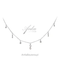 Naszyjniki - ankabizuteria.pl Srebrny naszyjnik z nieskończonościami i cyrkoniami - miniaturka - grafika 1