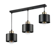Lampy sufitowe - Żyrandol na lince 3xE27/35W/230V czarny/złoty - miniaturka - grafika 1