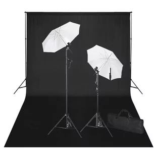 vidaXL Zestaw studio: czarne to 600x300 i owietlenie - Lampy studyjne - miniaturka - grafika 1