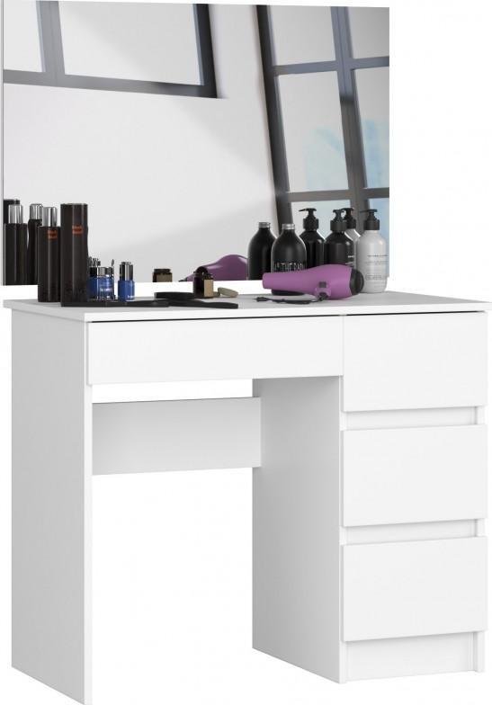 Fabryka Mebli Akord TOALETKA KOSMETYCZNA Z LUSTREM T-6/SL 900x600 PRAWA BIAŁA