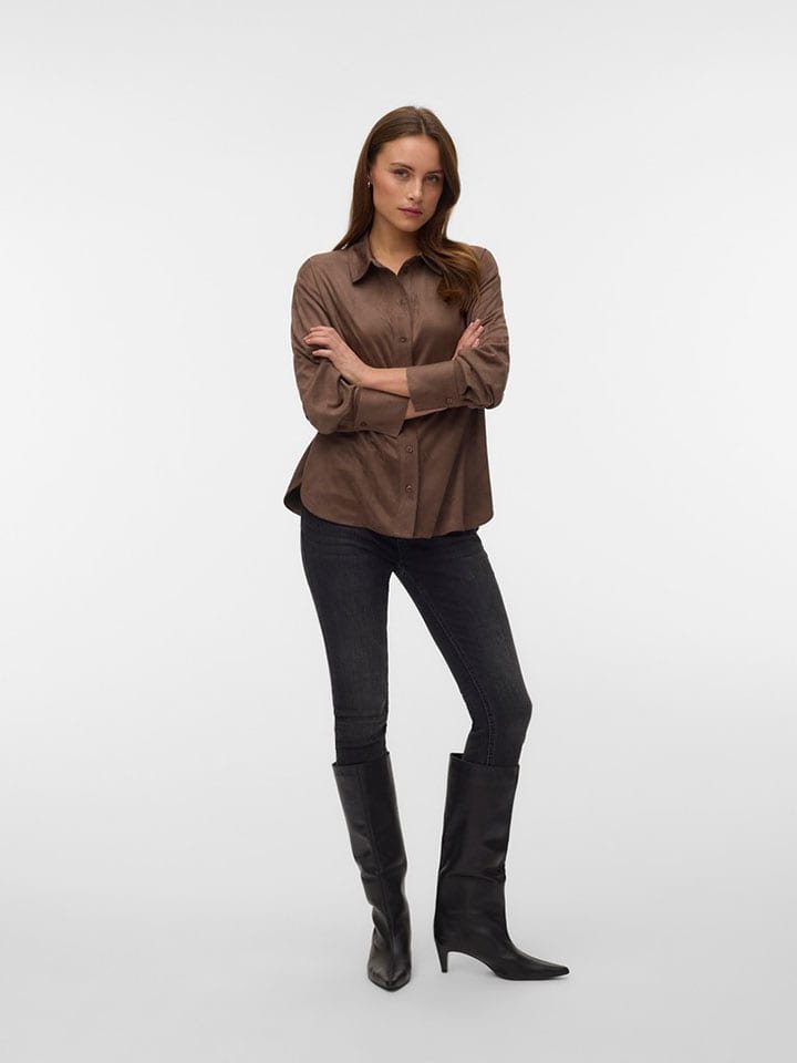 Vero Moda Koszula w kolorze brązowym