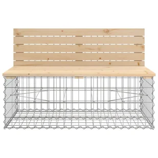 Ławka ogrodowa z gabionem, 347x71x65,5 cm, lite drewno sosnowe Lumarko - Ławki ogrodowe - miniaturka - grafika 7