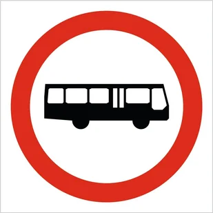 Znak drogowy Zakaz wjazdu autobusów, grube PCV5, format 60x60cm - Akcesoria BHP - miniaturka - grafika 1