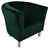 Fotele - Fotel Klubowy Sante Plusz butelkowa zieleń klub - miniaturka - grafika 1