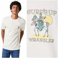 Koszulki męskie - Wrangler GRAPHIC TEE Vintage koszulka bawełniana męska t-shirt nadruk L - miniaturka - grafika 1
