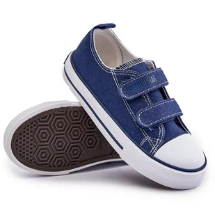 Trampki Dziecięce Na Rzepy Big Star OO374010 Granatowe niebieskie - Buty dla dziewczynek - miniaturka - grafika 1
